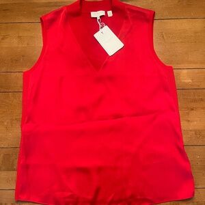 Women's Ted Baker Lydiaay Sleeveless Top in Bright Red (Size 2) NEW with tags